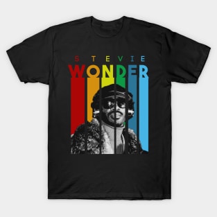 stevie wonder rainbow retro T-Shirt